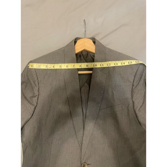 Ikks- pin Stripe Blazer / size 38R / Gray - Picture 4 of 11